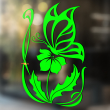 Adesivo Universale in Vinile Farfalla e Fiore_3