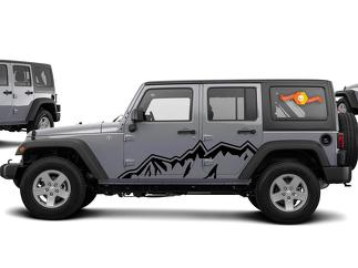 Jeep Wrangler Side Hood Door Fender Decal Rubicon Sahara Willy's Personalizza il testo
