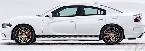 Adesivo Vinile Laterale a Strisce Stile Nido d'Ape per Dodge Charger 2011-2018