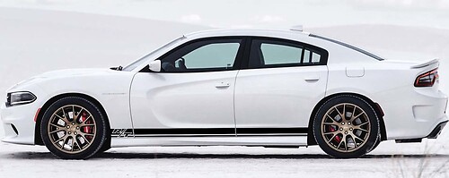 Adesivo a strisce doppie con logo R/T laterale in vinile per Dodge Charger 2011-2018