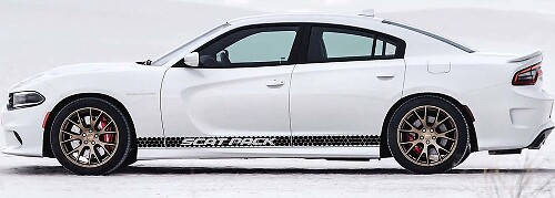 Kit adesivo in vinile a striscia laterale stile nido d'ape Scat Pack per Dodge Charger 2011-2018