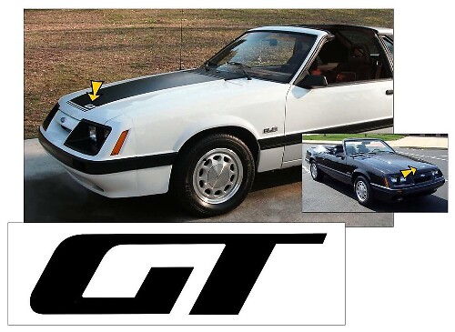 Adesivo in Vinile per Cofano GT per Musclecar Musclecarmodel GT 1985-1986