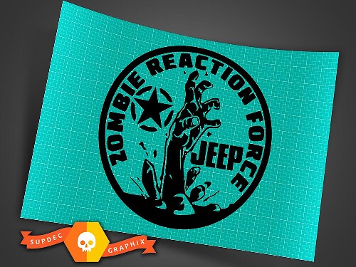 Coppia di adesivi laterali per cofano Jeep Decal Zombie Reaction Force Military Star JK JL