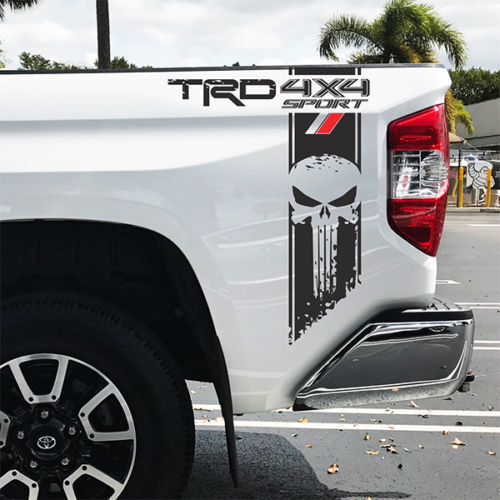 Adesivo Vinil Laterale Posteriore Stile Punisher TRD 4x4 per Toyota Tundra