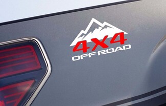 (2) 4x4 OFF ROAD Mountain bed panel decal adesivo emblema camion da corsa WR v2
