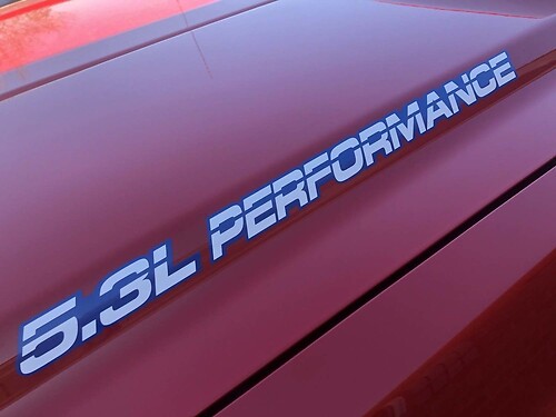 Adesivo in vinile con scritta Performance 5.3L per cofano GMC Sierra