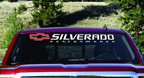 Chevy SILVERADO 1500 2500 3500 Parabrezza Adesivo Decal Banner QUALSIASI ANNO FARE
