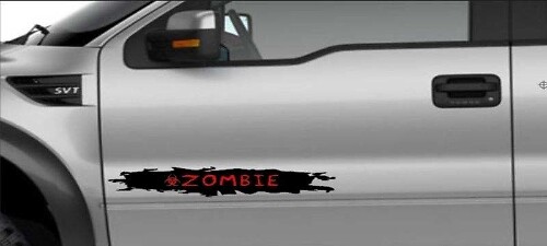 Set di Adesivi Laterali in Vinile Stile Zombie Usurato per Auto