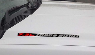 7.3L TURBO DIESEL Hood Vinyl Decal Sticker: Ford Powerstroke F250 F350 (Blocco) Sfondo nero