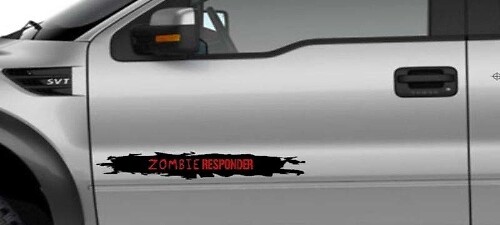 Set di Adesivi in Vinile Laterali in Stile Invecchiato Zombie Responder per Auto