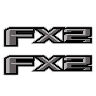 Set di 2: 2018 Ford F-150 FX2 off-road decalcomania in vinile camioncino letto laterale -argento