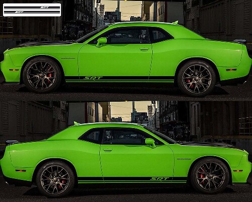 2X DODGE CHALLENGER SRT Adesivo grafico decalcomanie laterali in vinile 2009-2018
