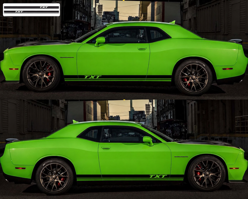 Adesivo in vinile coppia strisce Twin Rocker per minigonne Dodge Challenger 2009-2018