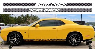 2X Dodge Challenger Scat Pack Rocker Panel decalcomanie Stripe Vinyl Graphics Scatpack
