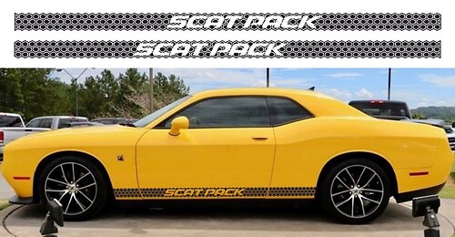 Adesivo Vinile Laterale a Strisce a Nido d'Ape Scat Pack per Dodge Challenger 2011-2018