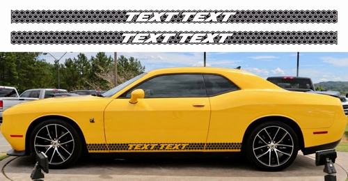 Scat Pack Style TEXT TEXT Honeycomb Stripe Set — Adesivo in vinile (fianco, sottoporta) per Dodge Challenger 2011-2018