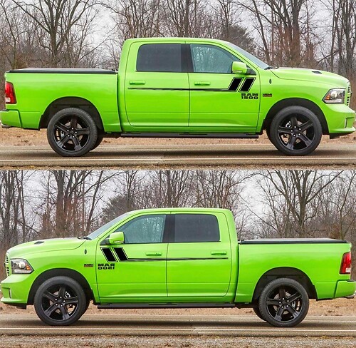 2X Decal Sticker Porta Laterale Strisce per Dodge Ram 2009-2017 1500 2500 Off-Road