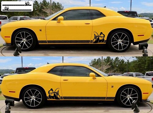 Adesivo Vinile Laterale Strisce Nido d'Ape Super Bee per Dodge Challenger 2011-2018
