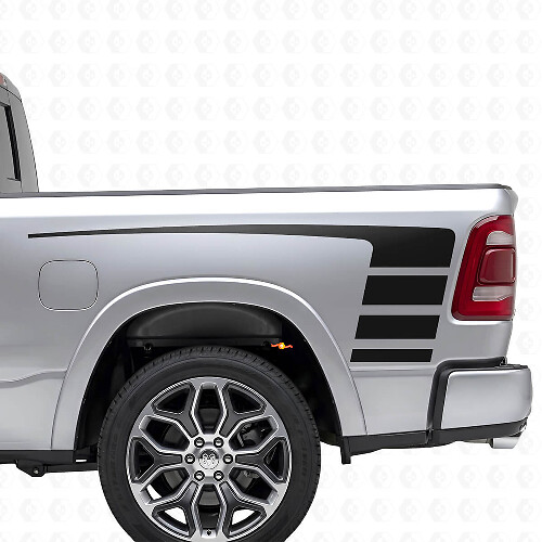 Kit Adesivi in Vinile Strisce Stile Stroboscopico Cofano e Paratia per Dodge Ram 1500