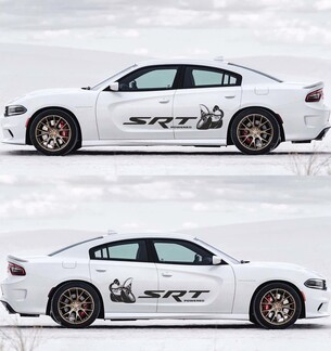 2X Dodge Charger Scat Pack decalcomanie Stripe Vinyl Graphics Kit 2011-2020 Scatpack