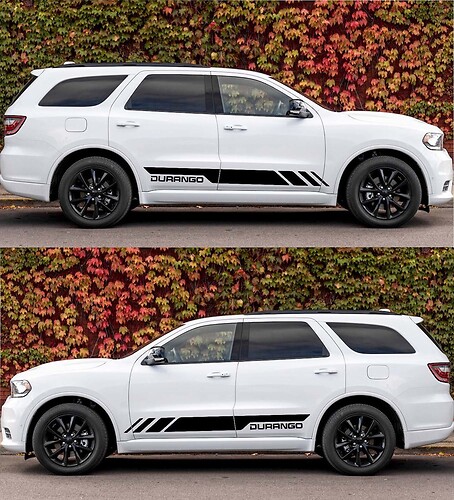 Kit decalcomania in vinile per strisce porta laterale 2X per Dodge Durango 2010-2022 RT GT Sport
