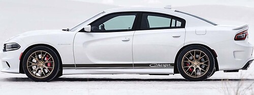 Kit grafica in vinile a strisce con decalcomanie per pannello bilanciere Dodge Charger 2X
