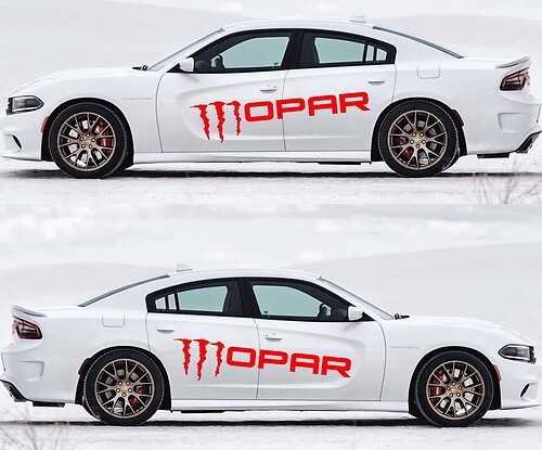 2X Dodge Charger MOPAR logo adesivi decalcomanie kit grafica in vinile a strisce 2011-2018
