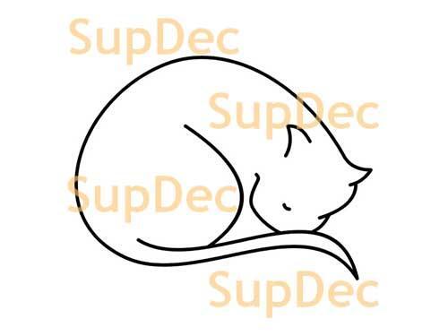 Adesivo da parete per finestra del bagno in vinile con arte di gatto rimovibile #1
