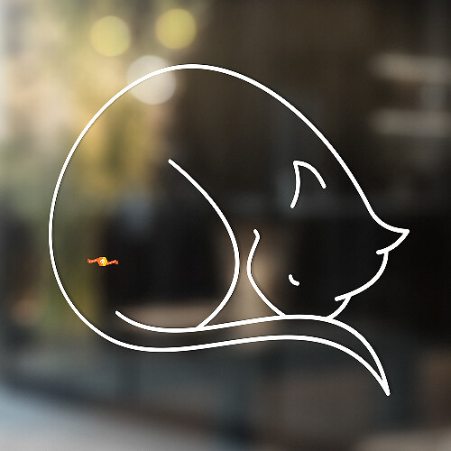 Adesivo Universale in Vinile Gatto Dormiente