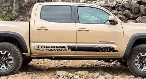 2x Toyota Tacoma 2016 - 2018 gonna laterale adesivi in ​​vinile decalcomanie grafica kit strisce rally
