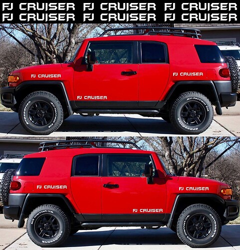 Adesivo in vinile con scritta del marchio laterale per Toyota FJ Cruiser