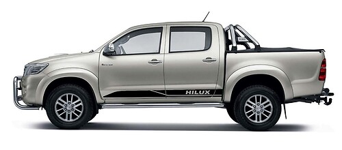 Adesivo in Vinile con Strisce Brandizzate per Minigonna per Toyota Hilux