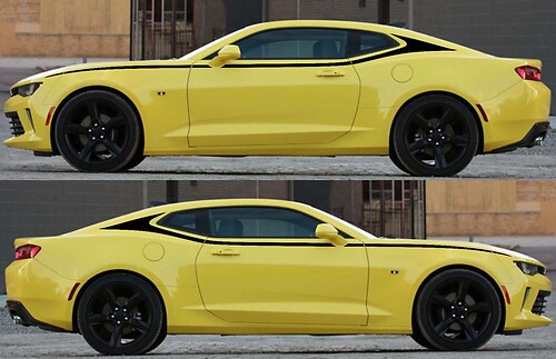 C-Pillar Upper Accent Pair Montante Adesivo in vinile per Chevrolet Camaro 2016-2018