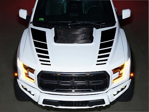 Kit di Adesivi in Vinile con Strisce a Doppia Lampeggiante per Cofano Musclecar F-150 SVT 2016-2018
