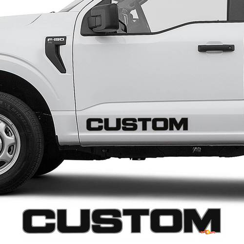 Adesivo in vinile PERSONALIZZATO per scritte inferiori porta Coppia per Ford F-150 Shelby Super Snake