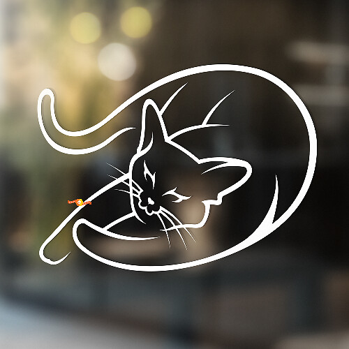 Adesivo in Vinile Universale Lying Cat