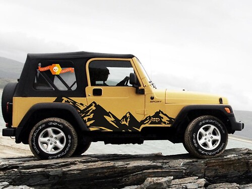 Adesivo Vinile Laterale Catena Montuosa per Jeep Wrangler 1999-2006