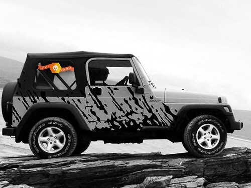 Adesivo Vinile Laterale con Gocce di Fango per Jeep Wrangler 1999-2006