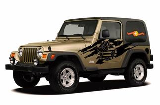 Jeep Wrangler (1999-2006) Kit di decalcomanie in vinile personalizzato - Army Star Torn