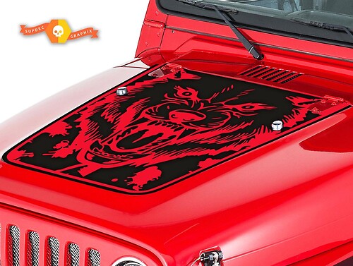 Adesivo in vinile Mad Wolf Hood per Jeep Wrangler 1999-2006