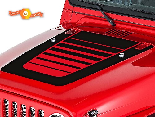 Kit Adesivi in Vinile Strisce Stroboscopiche per Cofano Jeep Wrangler TJ 1999-2006