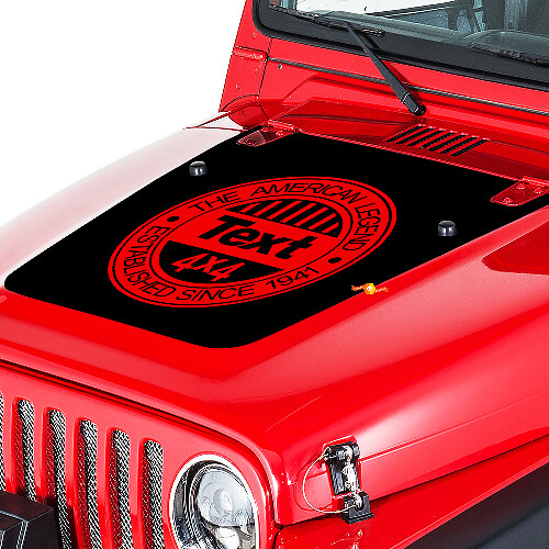 Kit decalcomanie adesivi per cofano in vinile personalizzato Jeep Wrangler (1999-2006) - Leggenda americana
