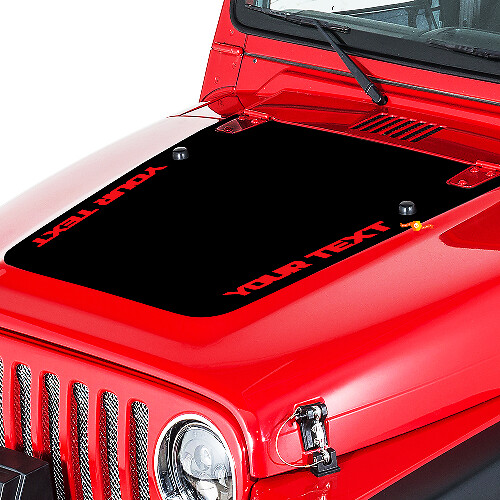 Adesivo in Vinile Stile Blackout con Testo Personalizzato per Cofano Jeep Wrangler 1999-2006_1