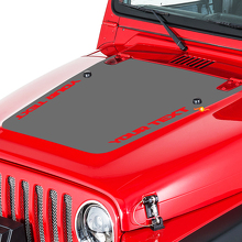 Adesivo in Vinile Stile Blackout con Testo Personalizzato per Cofano Jeep Wrangler 1999-2006_2
