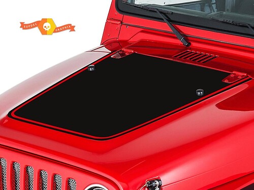 Adesivo in Vinile per Cofano con Contorno a Linea Nera per Jeep Wrangler 1999-2006