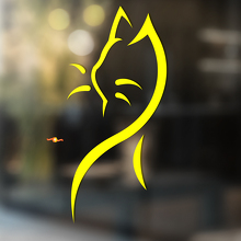 Adesivo in Vinile Universale con Stile Tribale Liscio a Forma di Gatto_4