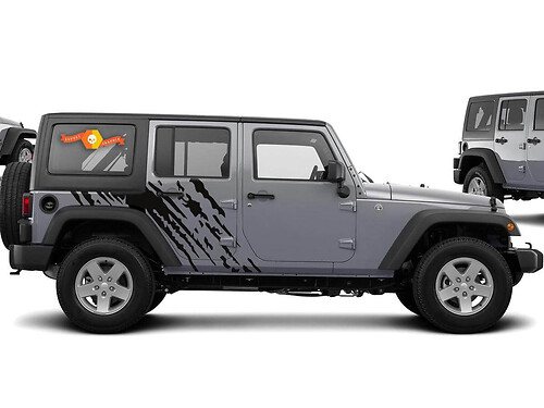 Adesivo Vinile Laterale Stile Schizzi di Fango per Jeep Wrangler 2007-2016
