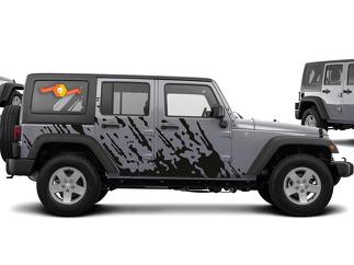 Jeep Wrangler (2007-2016) Kit di decalcomanie in vinile personalizzato per 4 porte - Burst