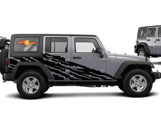 Jeep Wrangler (2007-2016) Kit di decalcomanie in vinile personalizzato per 4 porte - Strappato