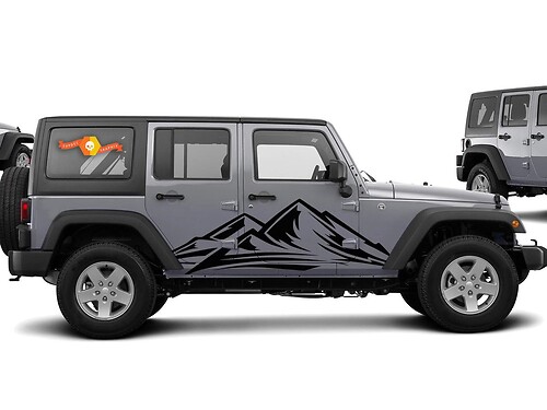 Adesivo in Vinile Laterale Catena Montuosa per Jeep Wrangler 2007-2016